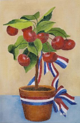 HO1396 POTTED CHERRIES 6.5 x 10, 18 Mesh