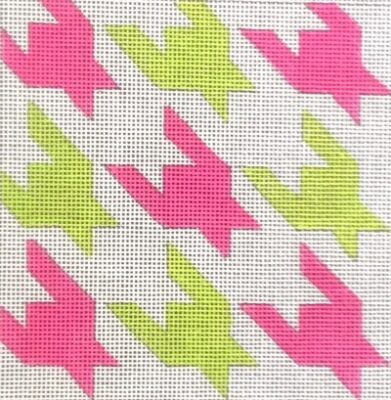 HO3318 Pink/Green Houndstooth Square