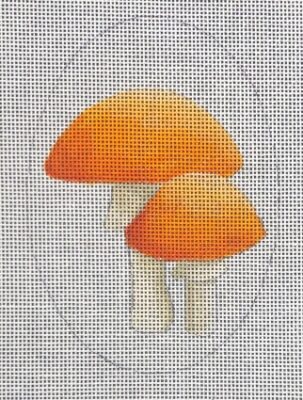 HO2362 Orange Mushroom Oval Ornament