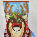 HO2382 Reindeer Stocking, 21.5 inches