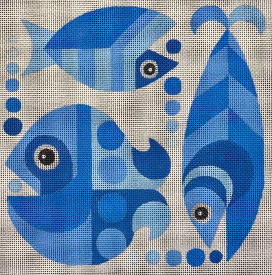 HO2551 Blue Fish Square