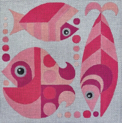 HO2552 Pink Fish Square