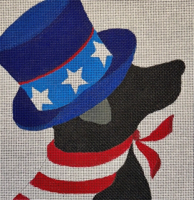 HO2752 PATRIOTIC BLACK LAB SQUARE