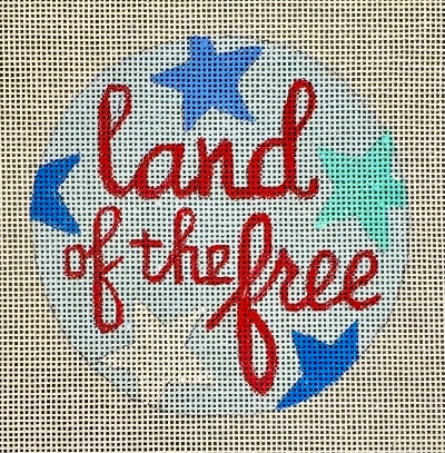 HO2768 LAND OF THE FREE ROUND ORNAMENT