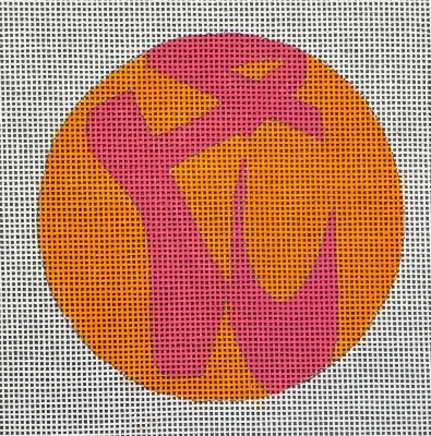 HO2777 FUSCHIA BALLET SHOES ROUND ORNAMENT