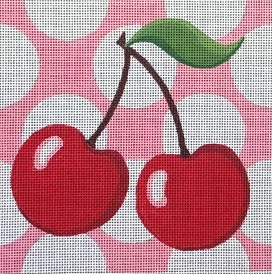 HO2836 Cherries Pink Polka Dot Square