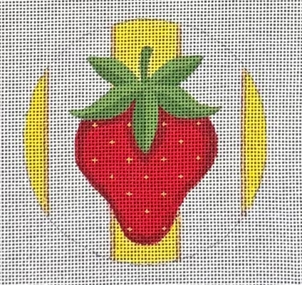 HO2858 STRAWBERRY YELLOW STRIPE ORNAMENT
