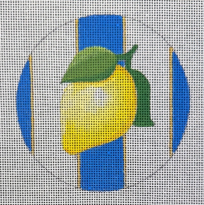 HO2873 LEMON STRIPE RND ORNAMENT