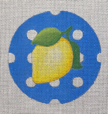 HO2874 LEMON DOT RND ORNAMENT