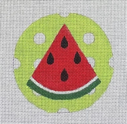 HO2893 MELON DOT GREEN RND ORNAMENT