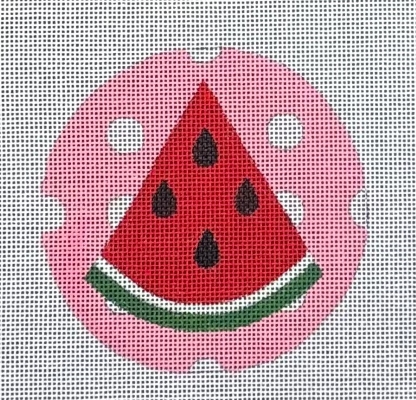 HO2894 MELON PINK DOT RND ORNAMENT