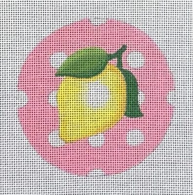 HO2897 LEMON DOT PINK RND ORNAMENT