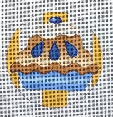 ho2911 BLUEBERRY PIE ROUND ORNAMENT