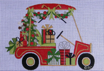 HO438 Christmas Golf Cart