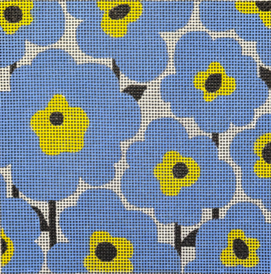 HO3404 Blue Poppies Square on 10 mesh