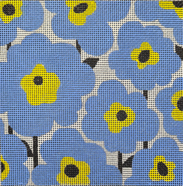 HO3404 Blue Poppies Square on 10 mesh